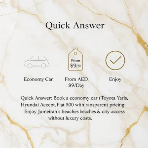 Budget Car Rental in Jumeirah Dubai