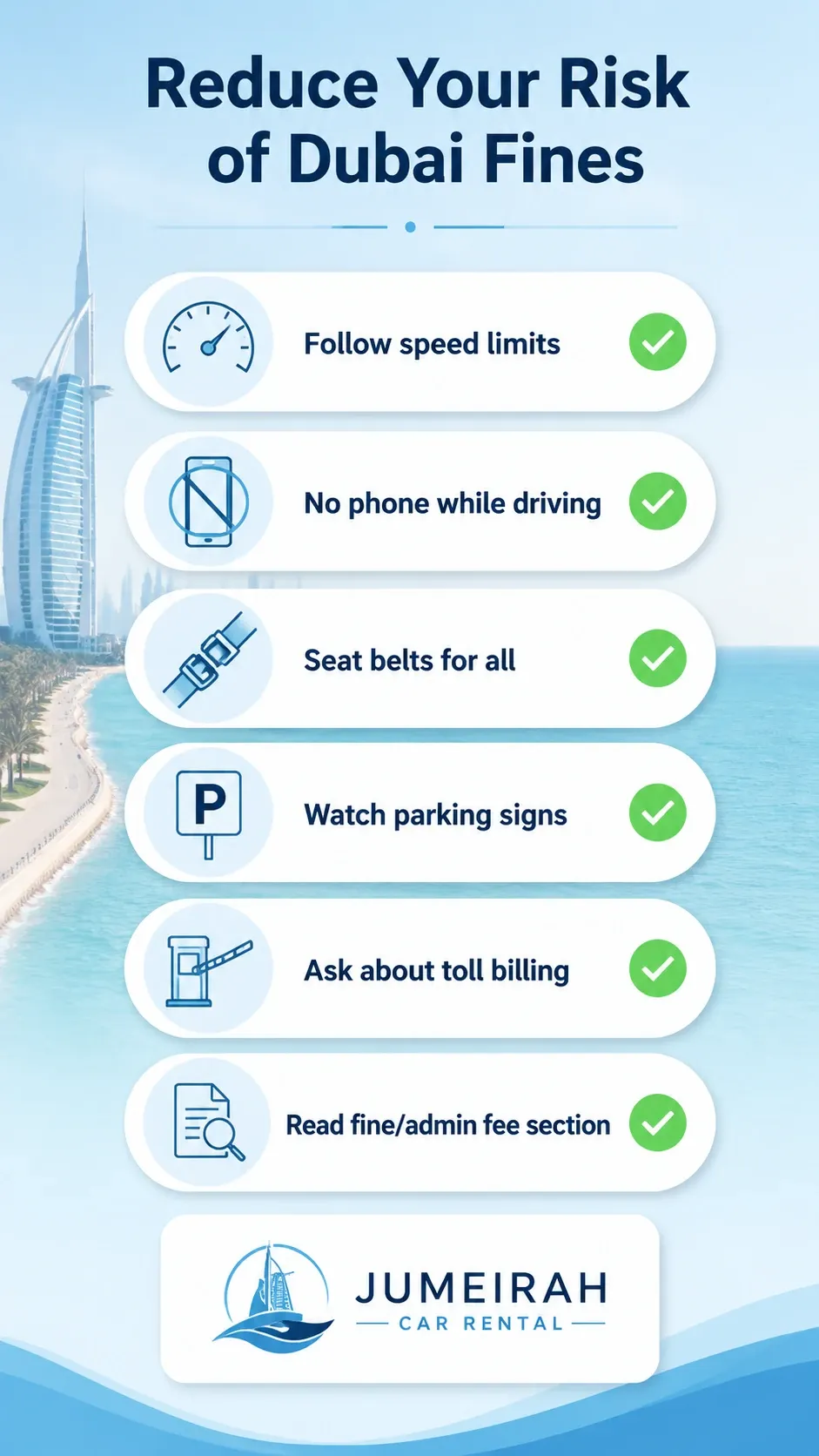 jumeirah Dubai Traffic Fines for Tourists reduse the cost of fines