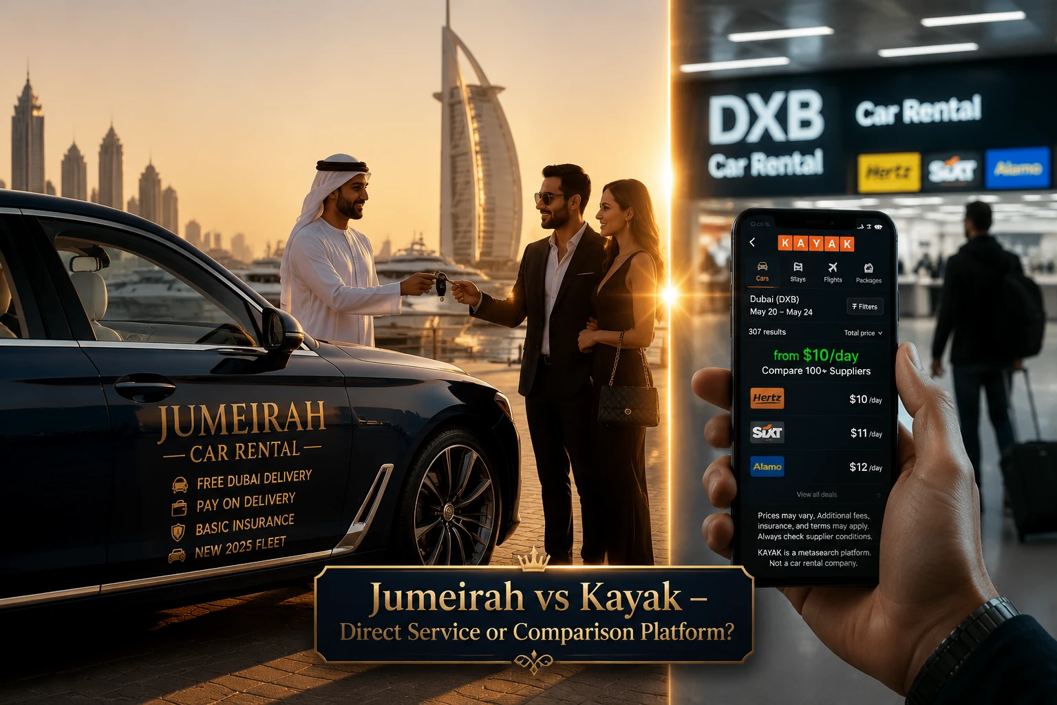 Jumeirah Car Rental vs Kayak