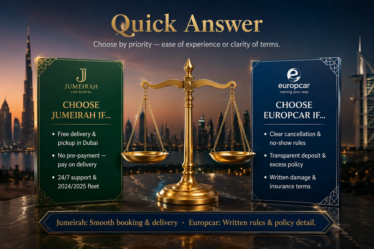 Jumeirah Car Rental vs Europcar