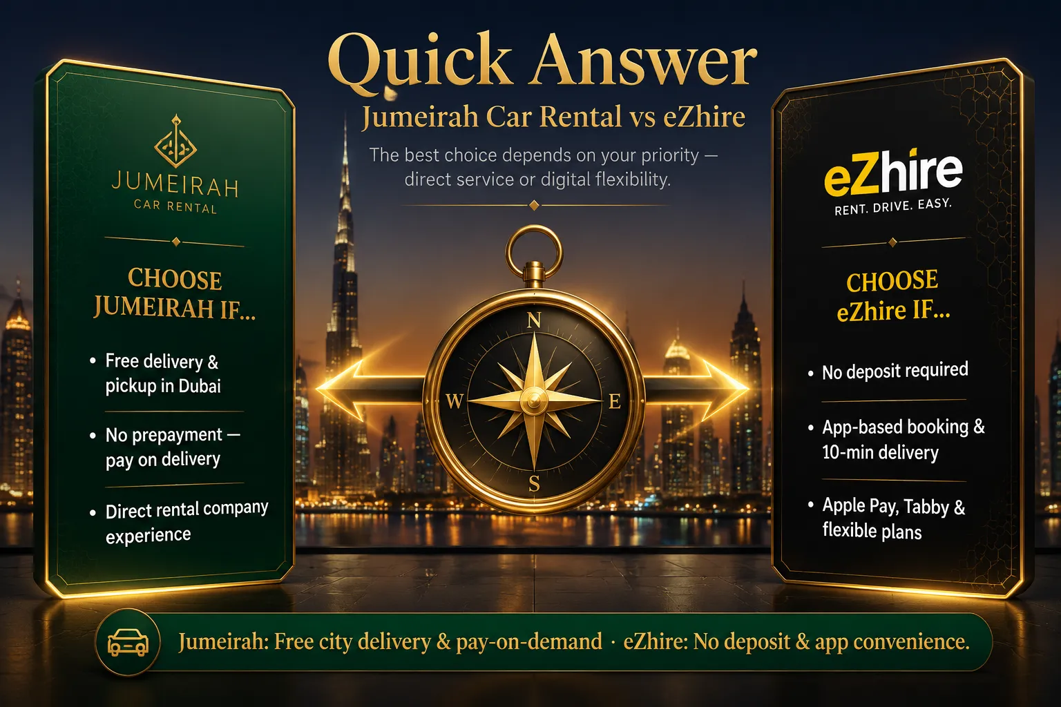 Jumeirah Car Rental vs eZhire