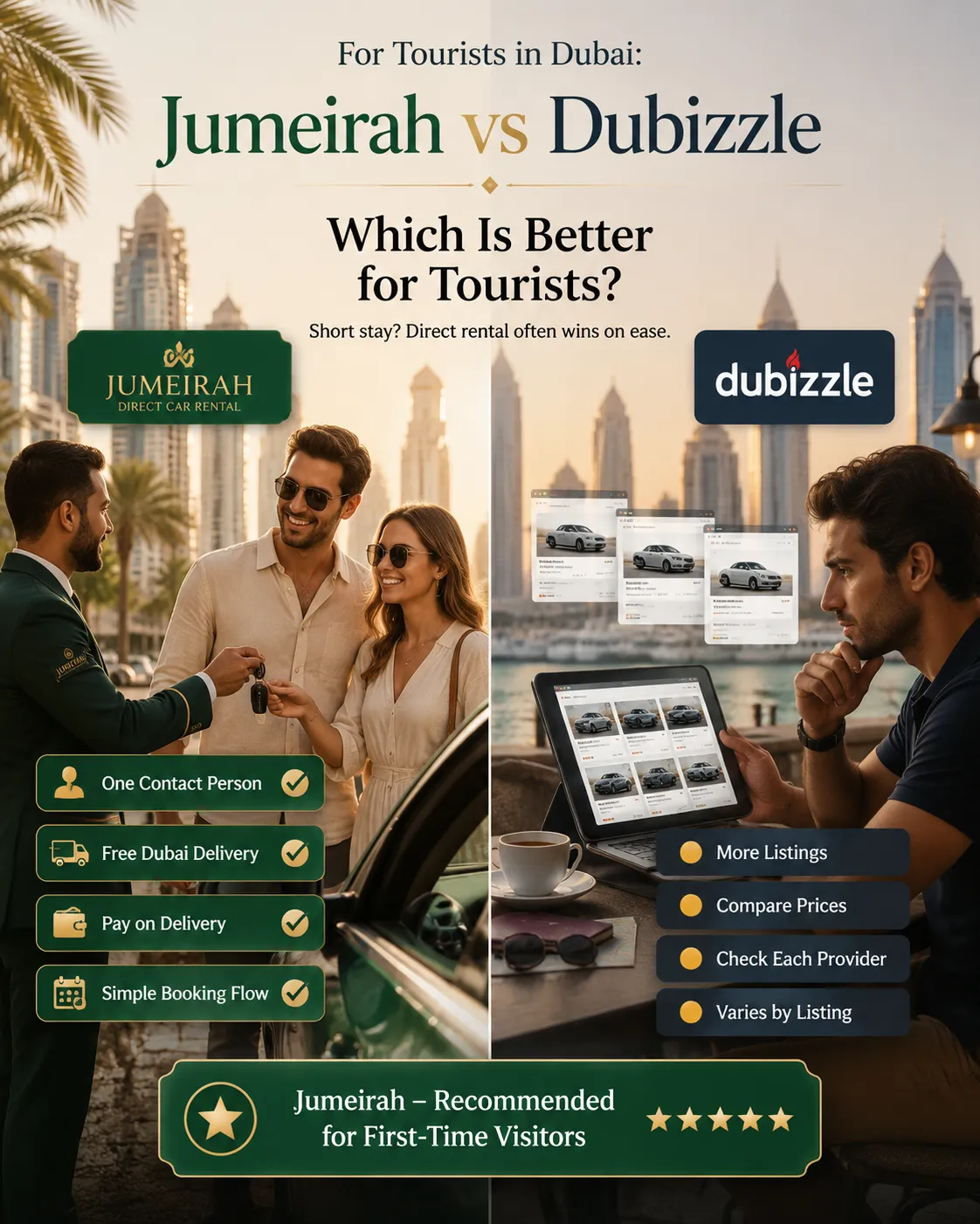 Jumeirah Car Rental vs Dubizzle
