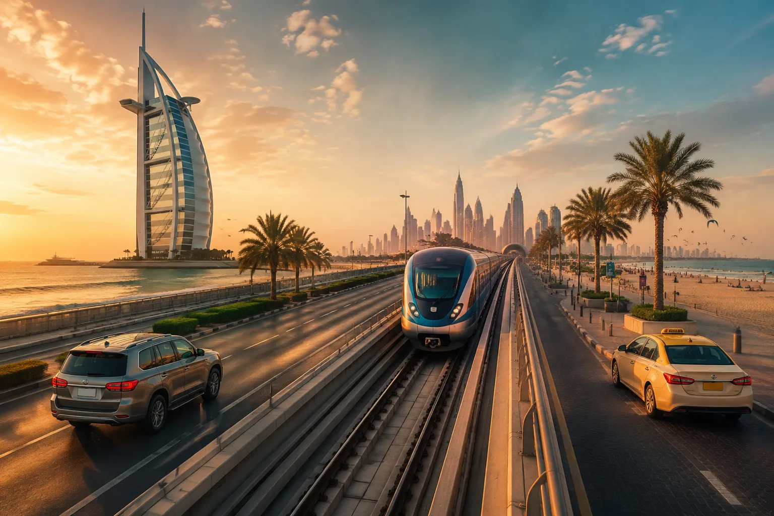 Choosing between Dubai Metro, taxi and rental car for a Jumeirah trip