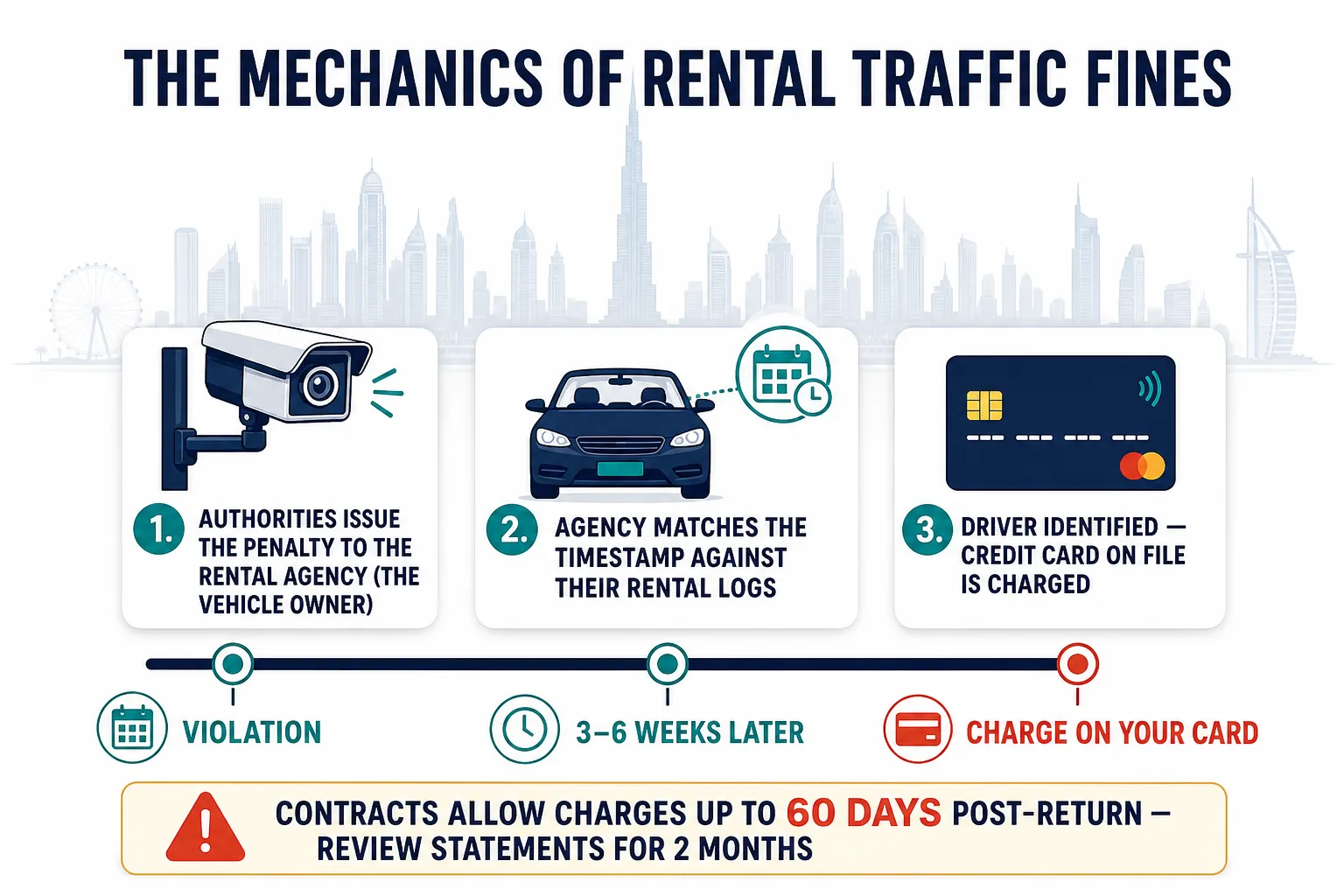 How rental car traffic fines are processed in Dubai