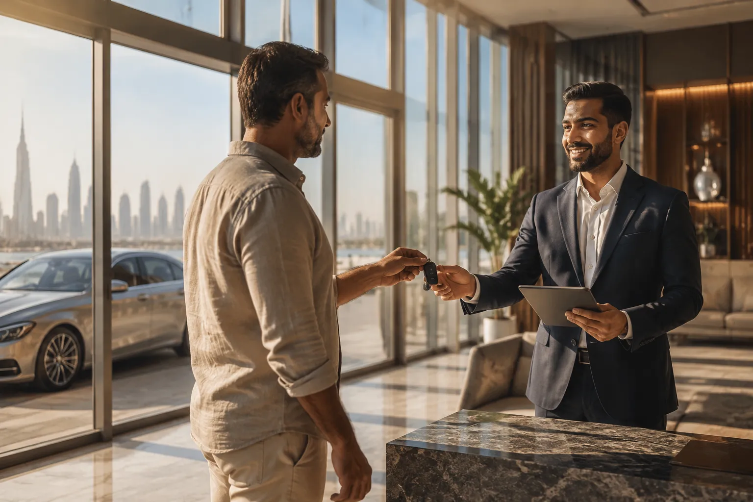 Returning a rental car in Dubai and checking for outstanding fines