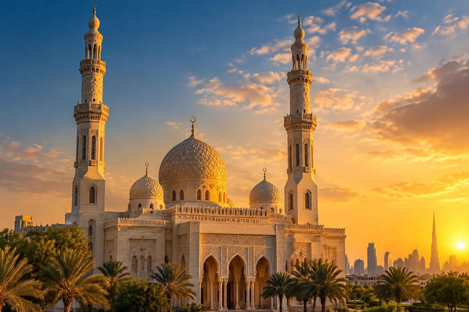 Jumeirah Mosque at sunrise, Dubai's most photographable mosque