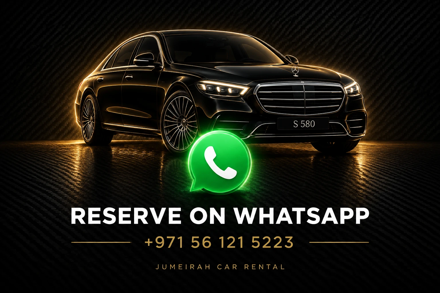 Reserve Mercedes-Benz S 580 on WhatsApp Jumeirah Car Rental