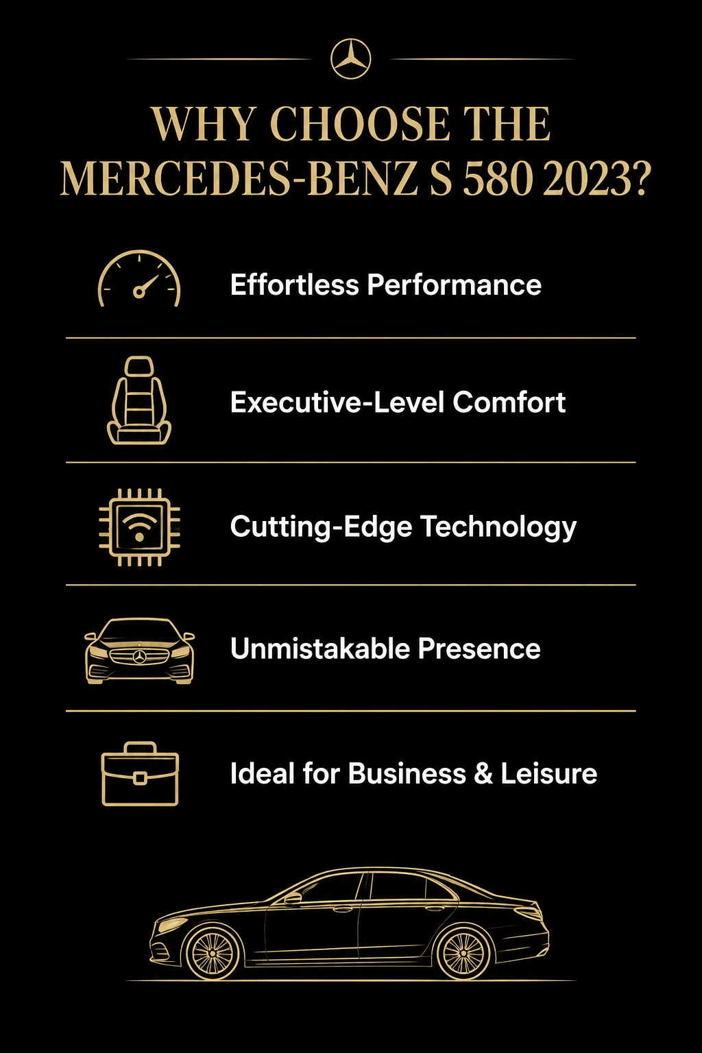 Why choose Mercedes-Benz S 580 rental Dubai features