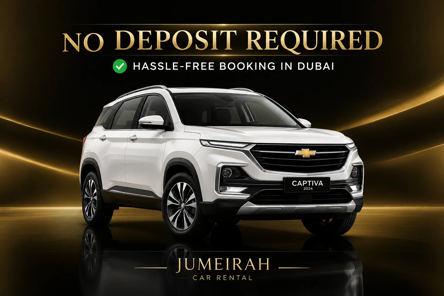 No deposit Chevrolet Captiva 2024 rental Dubai WhatsApp CTA banner