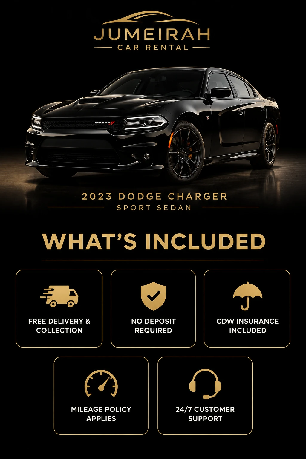 What's included with Dodge Charger 2023 rental