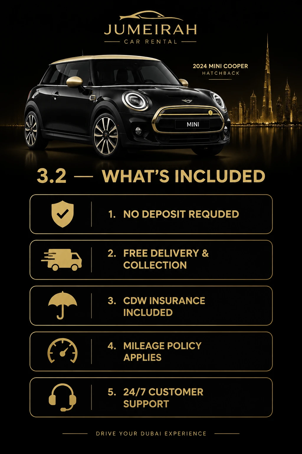 What is included with MINI Cooper rental