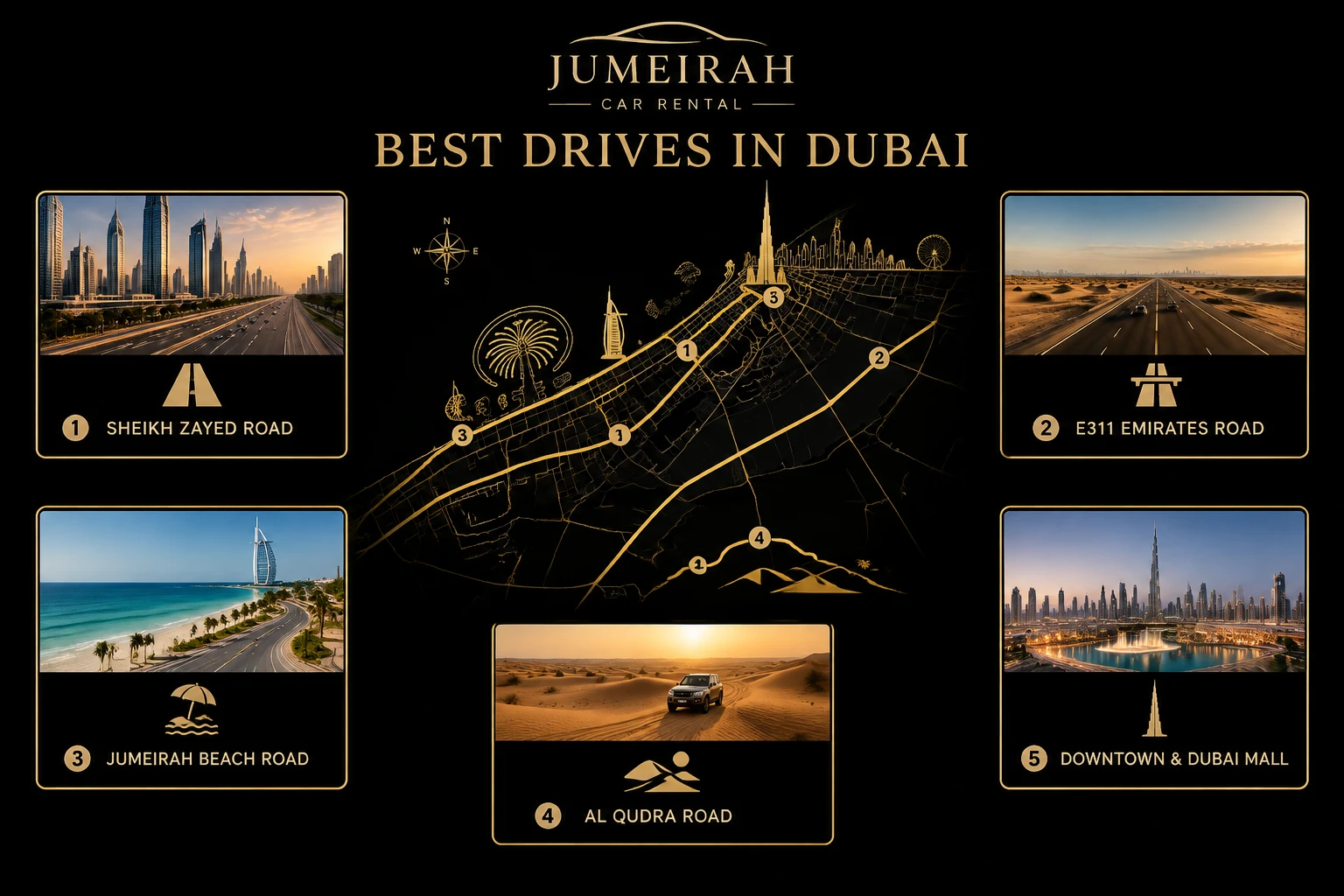 Top 5 Dubai Driving Routes with Toyota Corolla
