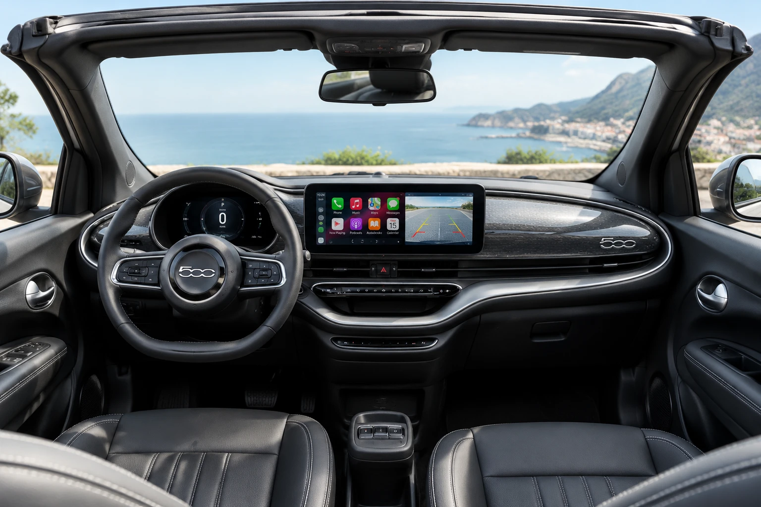 FIAT 500 2024 interior with Apple CarPlay technology